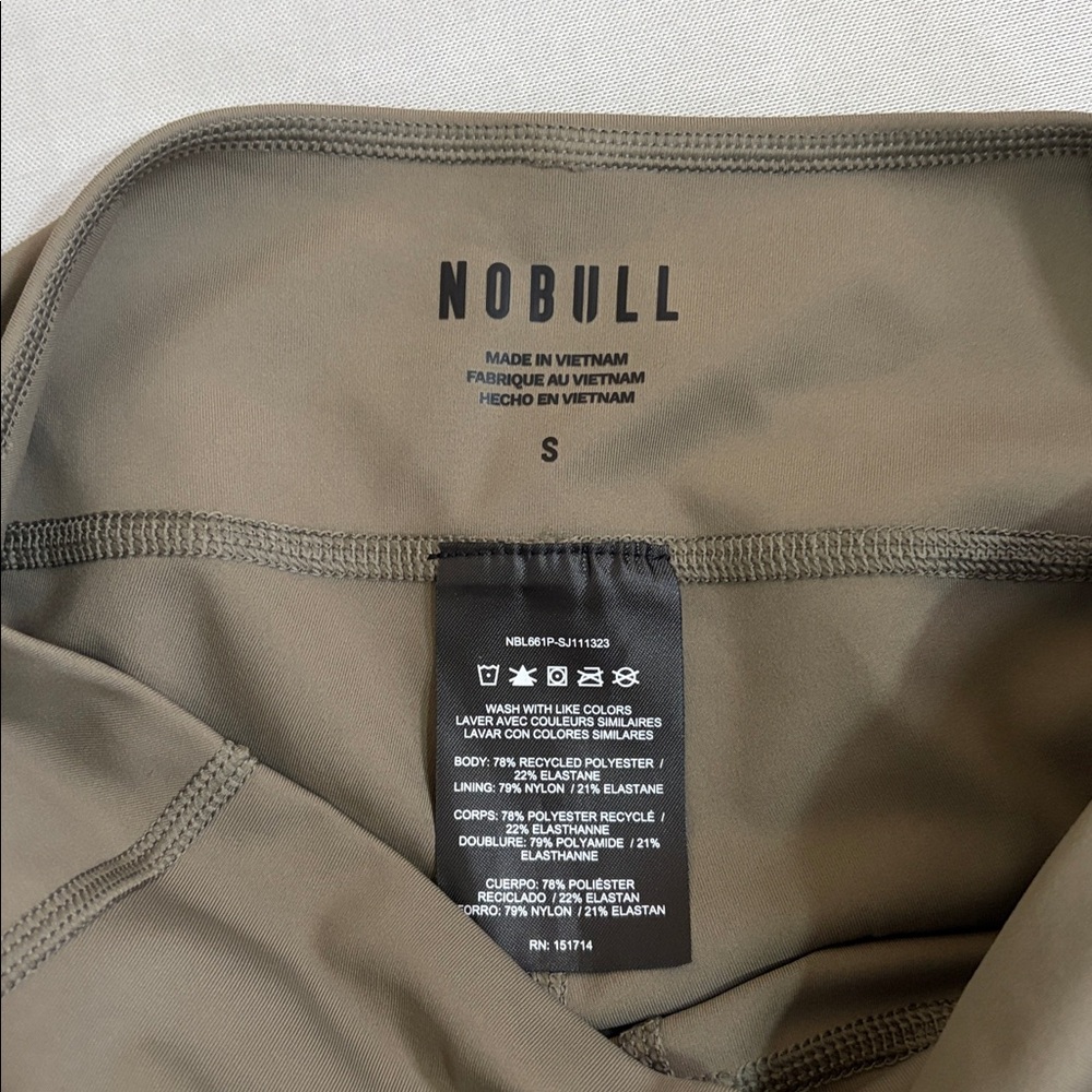 NOBULL Leggings Crop 21” Leggings Pockets Olive Green Size Small - Picture 7 of 11